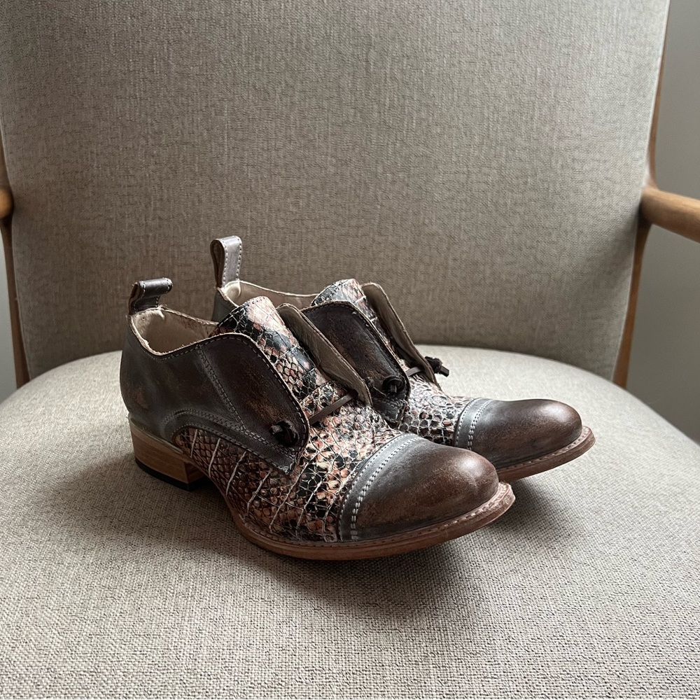Freebird “Mabel” Snake Print Leather Shoe